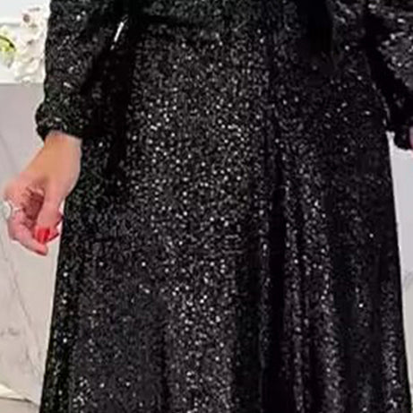 Women's Sequin Palazzo Pants Glitter Casual Loose Wide Leg Long Trouser