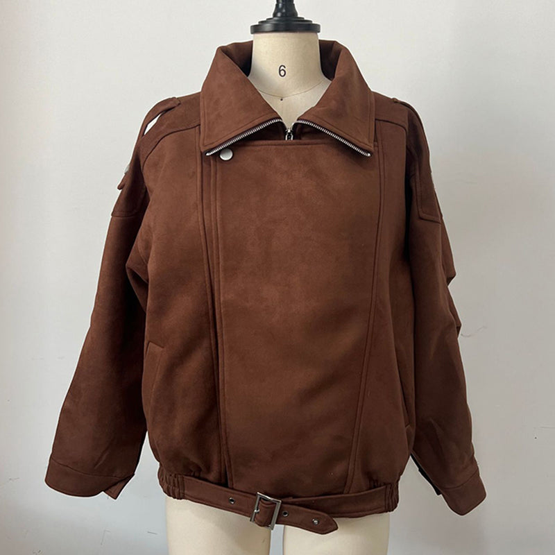 Women's Casual Zip Up Jacket, Fall Long Sleeve Outerwear Coat With Pockets