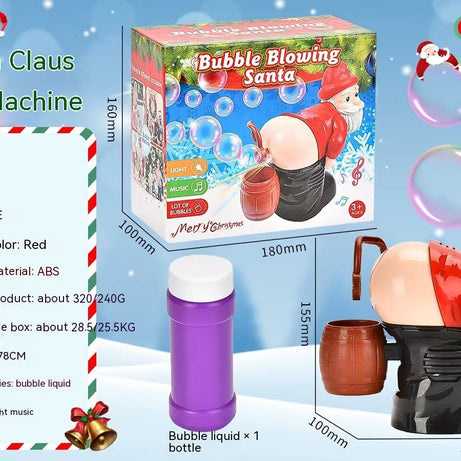 Electric Santa Claus Bubbles Machine Blowing Bubbles Music Light Entertainment Toy Prank Funny Ornament Christmas Gifts Christmas Decorations