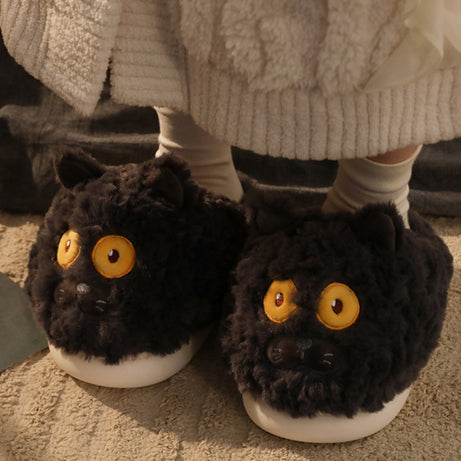 Fuzzy Slippers Warm Indoor Postpartum Cotton Shoes For Women Cute Winter Dinosaur Design