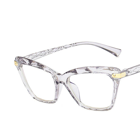 Anti-blue cat eye multi-faceted glasses