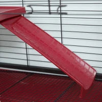 PawHut 41L Small Animal Cage, Pet Play House For Rabbit Hutch Ferret With Feeder, Rolling Wheels, Platform, Ramp