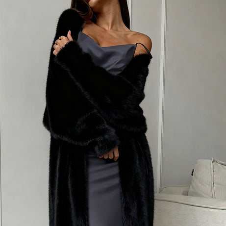 Women's Furry Long Cardigan - Slouchy Open Front Duster Coat, Fuzzy Cozy Layer