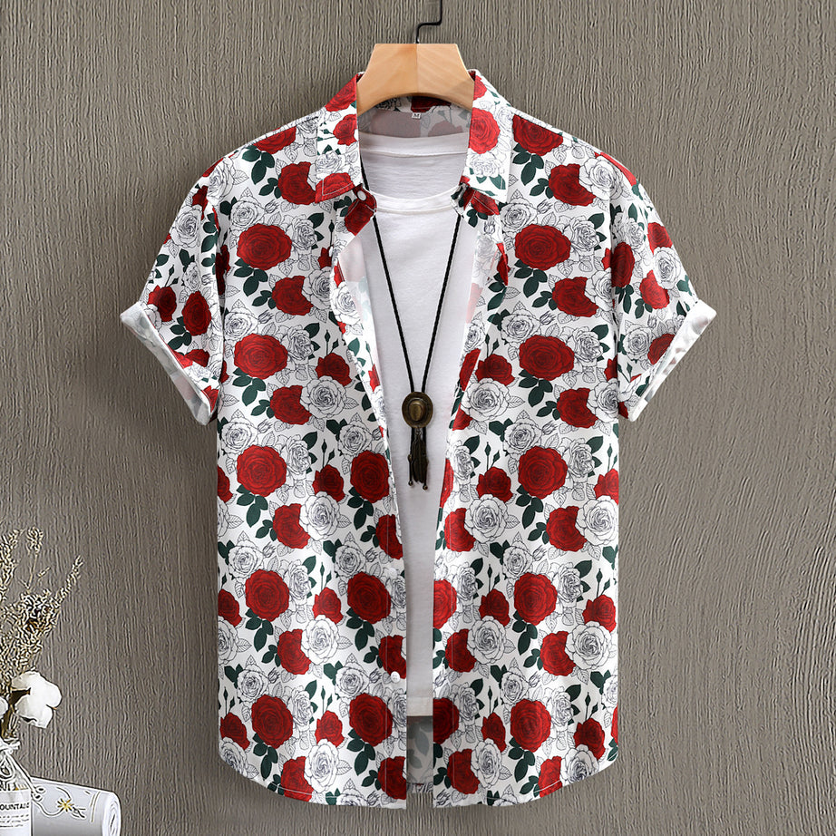 Mens Digital-Print Short-Sleeve Shirt