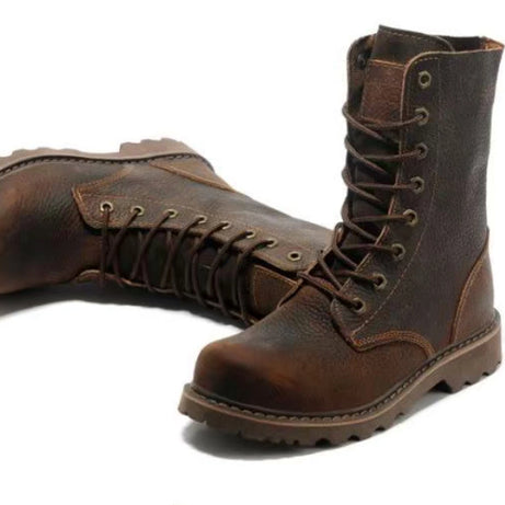 Casual Men's Martin Boots With A Chunky Toe And High-top Design
