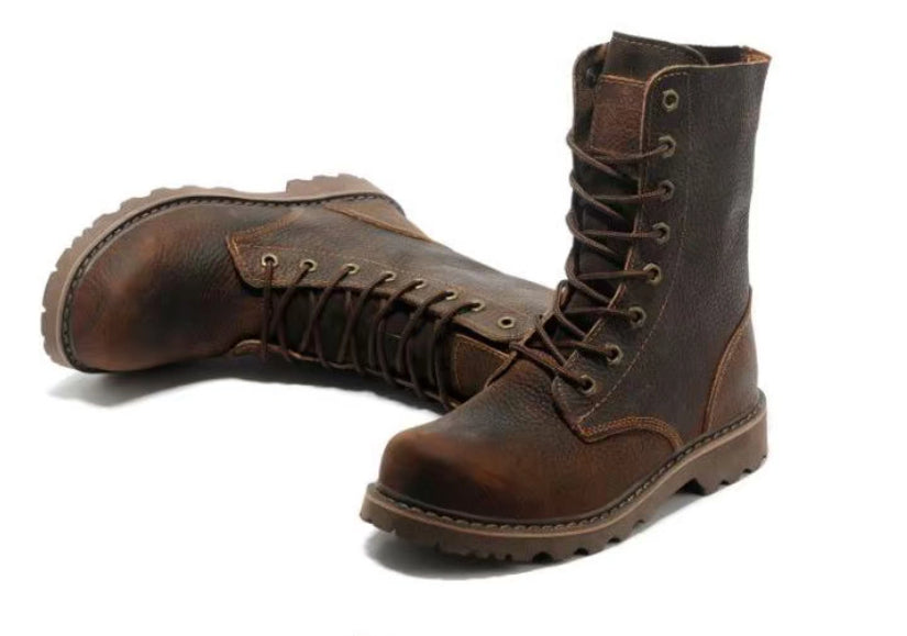 Casual Men's Martin Boots With A Chunky Toe And High-top Design