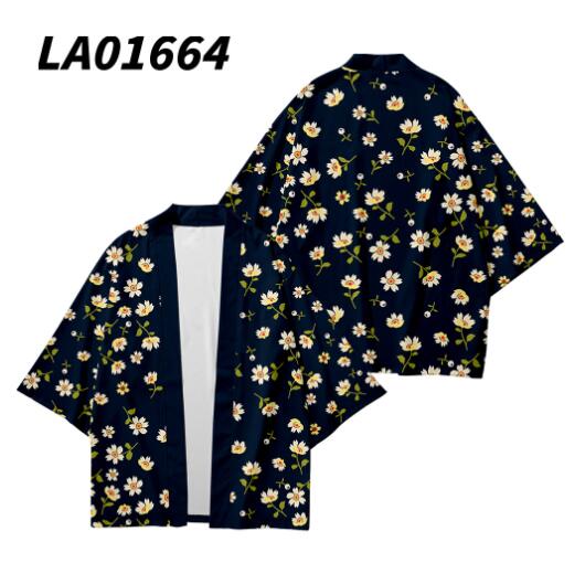 Daisy Print Sleeve Shirt Robe Cardigan Loose Large Size