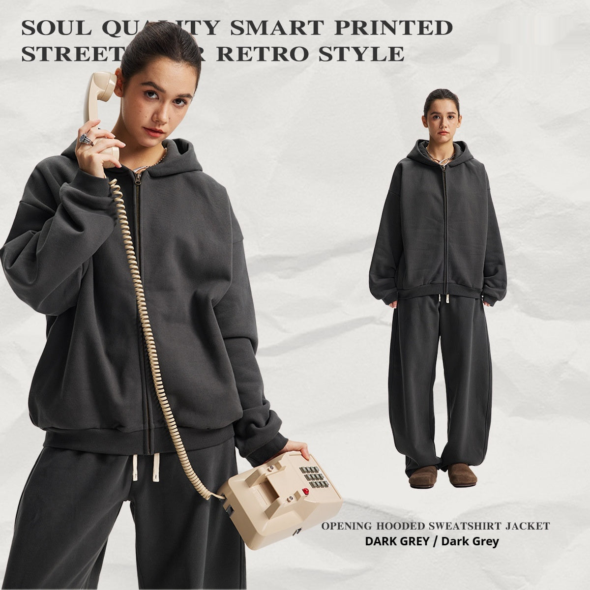 Hooded Cardigan Sweater Set For Men And Women