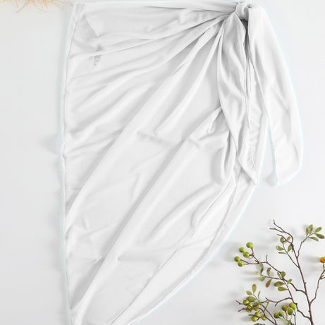 Asymmetrical-cut Sun-protective Sexy Solid-color Beach Dress