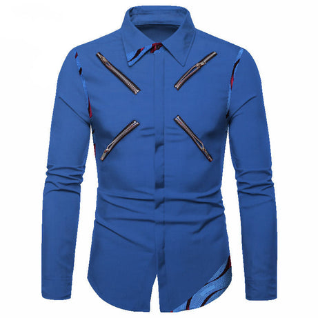 Four Seasons Polyester Cotton Youth Solid Color Lapel White Casual Shirt