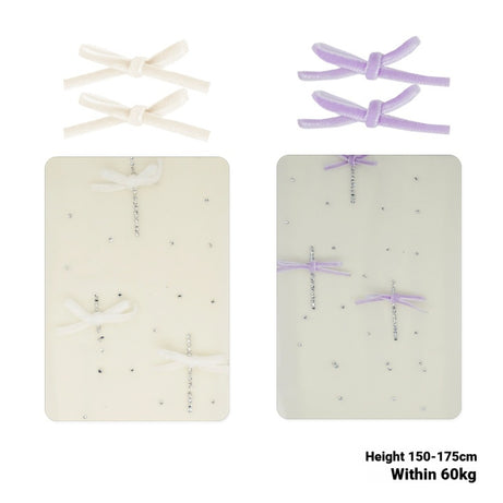 Velvet Bow Rhinestone White Stockings