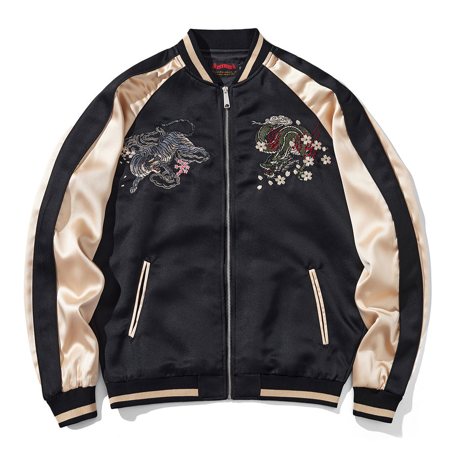 Mens Loose Fit Polyester Embroidered Chinese Style Jacket