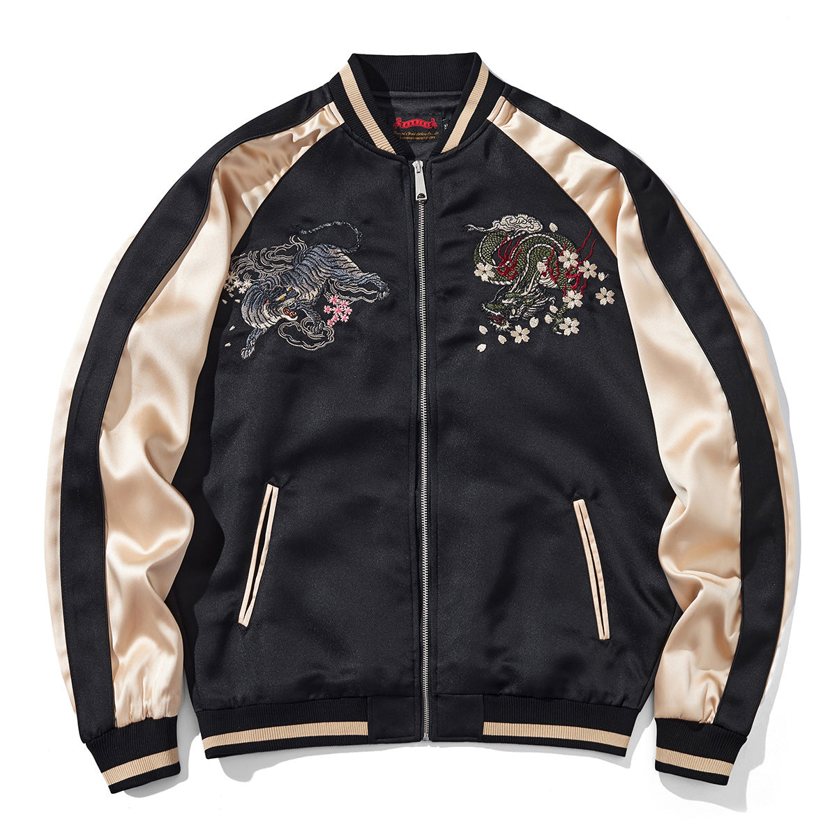Mens Loose Fit Polyester Embroidered Chinese Style Jacket