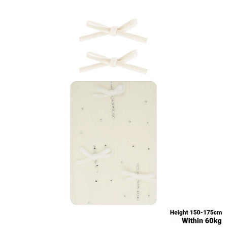 Velvet Bow Rhinestone White Stockings