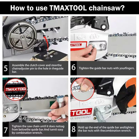 TMAXTOOL 62cc Powerful 20 Inch Gas Chainsaw With 2 Stroke Perfect For Pruning