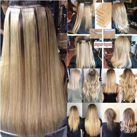 Double Pull Full Virgin Real 50g Hair Extension Long With Weft Invisible Skin Weft 20 Thick Seamless Human Hair