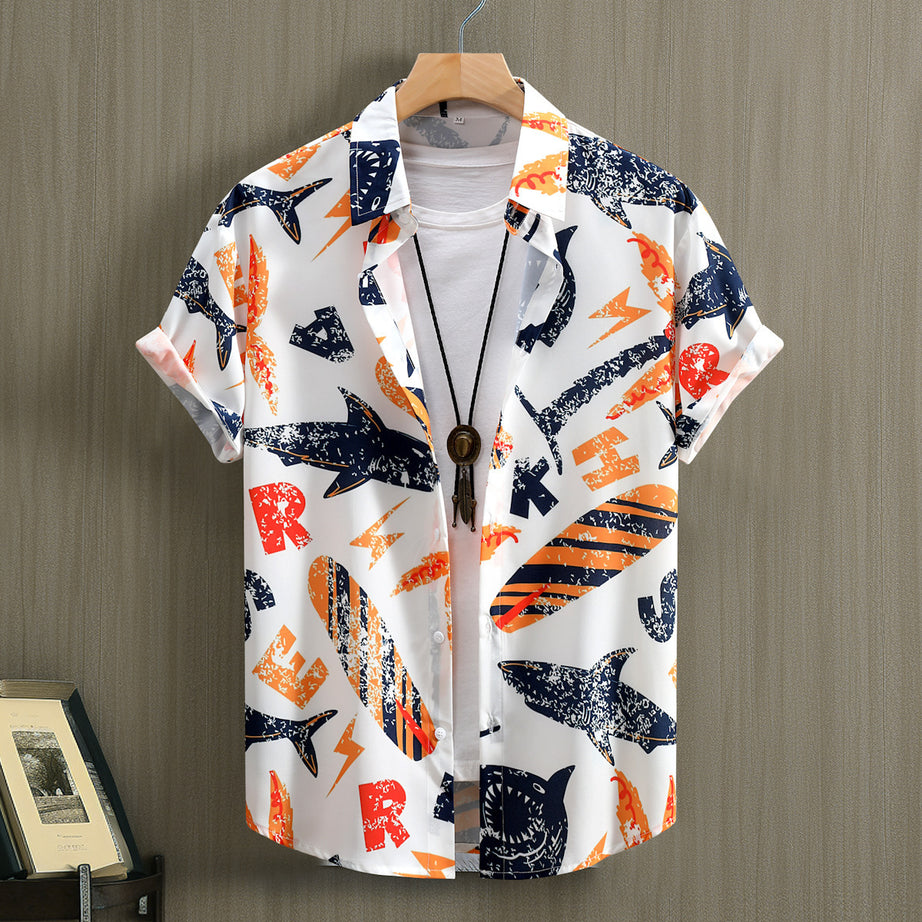 Mens Digital-Print Short-Sleeve Shirt