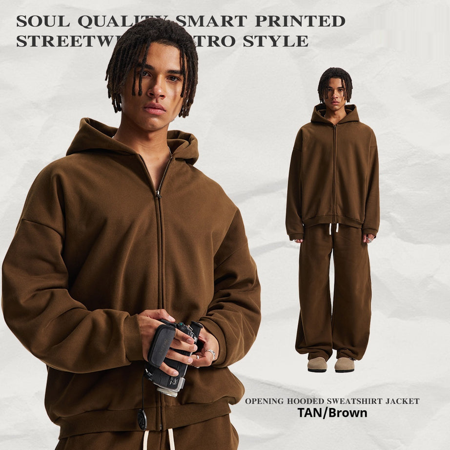 Hooded Cardigan Sweater Set For Men And Women