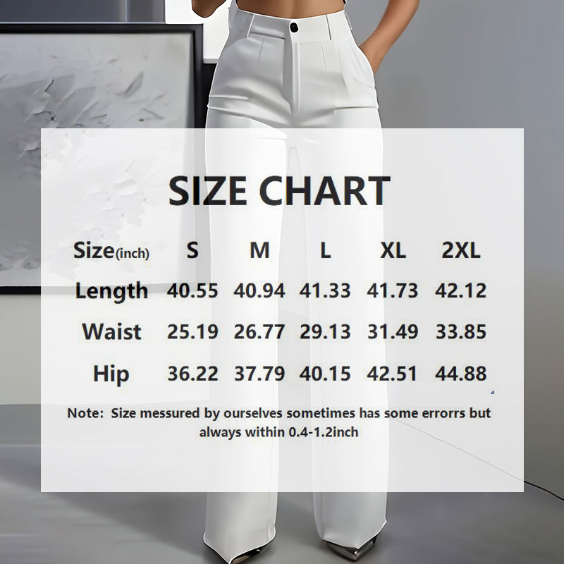 Women's Solid Color High-Waisted Wide Leg Pants, Relaxed Fit Straight Leg Trousers With Zip-Fly For Daily Wear