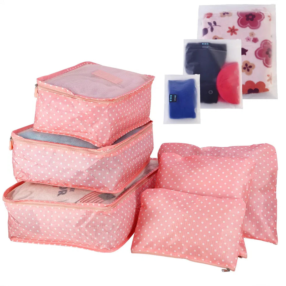 9Pcs Set Clothes Storage Bags Water-Resistant Travel Luggage Organizer Clothing Packing Cubes For Blouse Hosiery Stocking Underwear