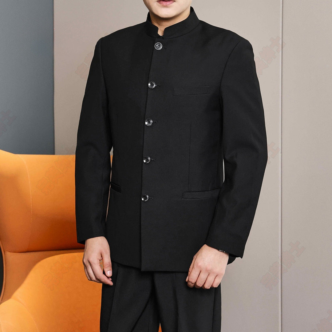 Mens Slim-Fit SpringAutumn Suit Jacket With Chinese Style