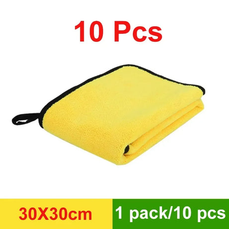 3/5/10Pcs Car Wash Microfiber Towel 30x30/60CM Car Cleaning Drying Cloth Hemming Car Care Cloth Detailing Car Wash Towel