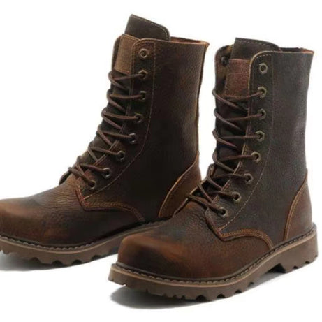 Casual Men's Martin Boots With A Chunky Toe And High-top Design