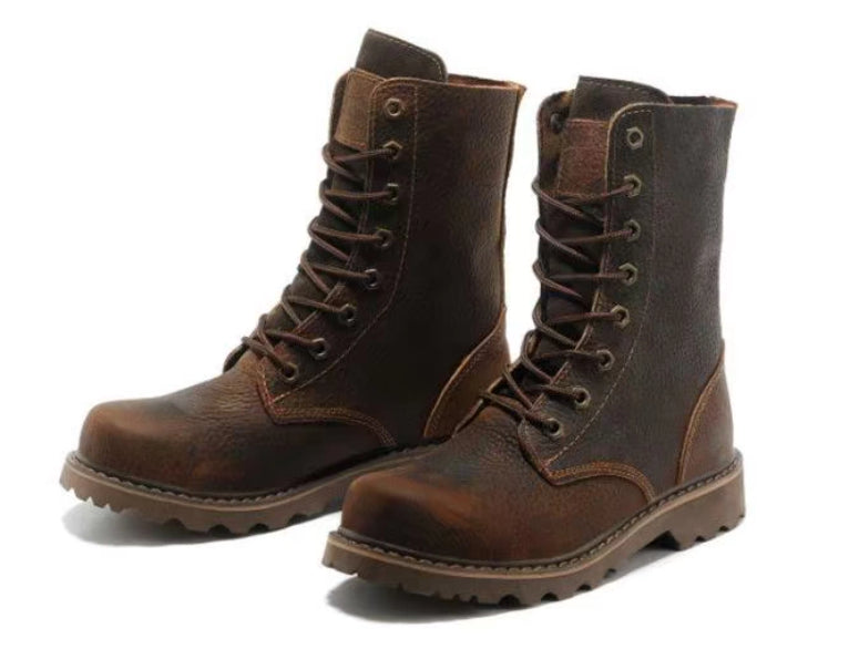 Casual Men's Martin Boots With A Chunky Toe And High-top Design