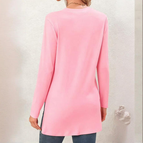 Women's Side Slit Cardigan - 2025 Spring Fall Lightweight V-Neck Button Down Cover Up