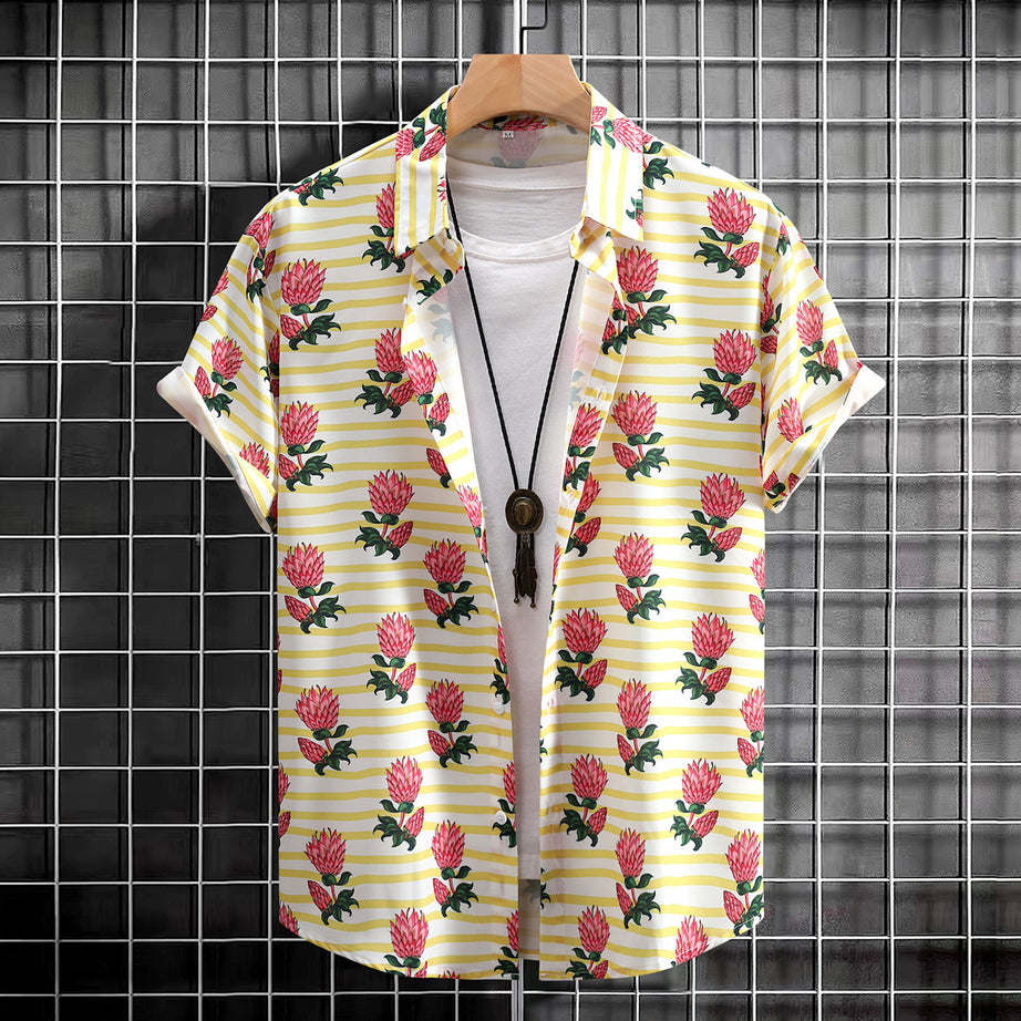 Mens Digital-Print Short-Sleeve Shirt