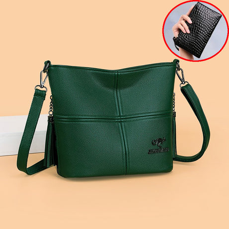 PU Soft-leather-texture Crossbody Bag With Large Capacity