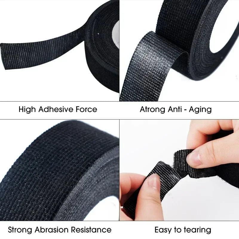 Car Cable Harness Wiring Fabric Loom Electrical Heat Tape Resistant Wiring Bundle Tape Coroplast Adhesive Automotive Cloth Tape