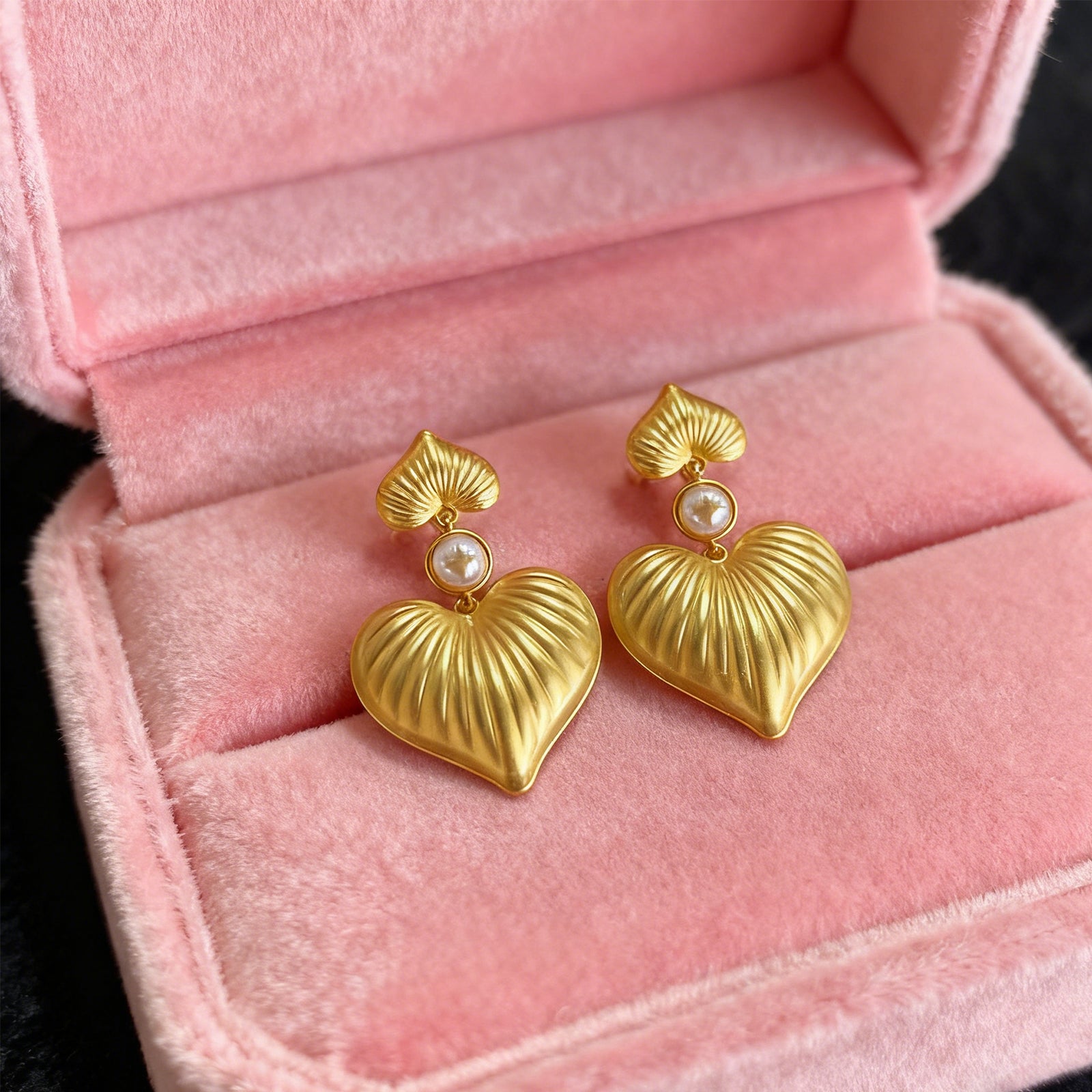 Heart Drop Earrings-9602