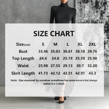 Women's Elegant High-Neck Sweater And Skirt Set - Solid Color With Slit Hem, Cozy Two-Piece Outfit For Fall Winter Casual Chic