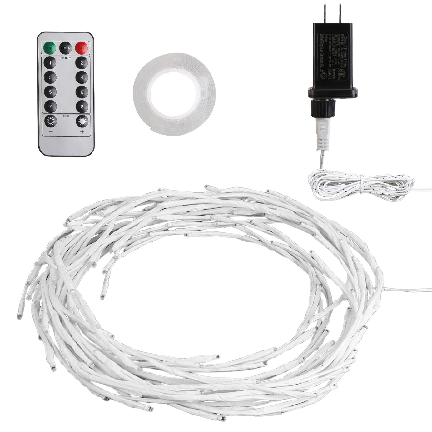 1Pc 7.87FT Lighted Birch Garland Lighted Twig Vine Lights 144LED Birch Garland With Lights String Light With Timer 8 Modes IP45 Waterproof For Christmas Fireplace Home Decoration