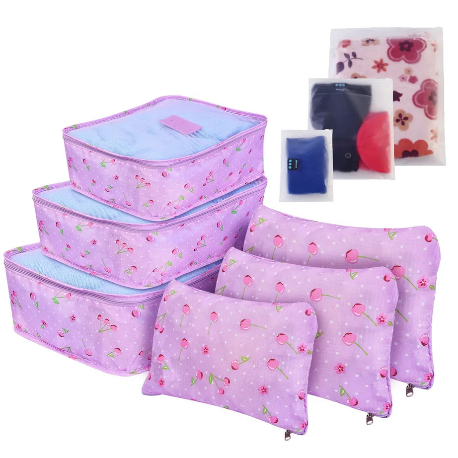 9Pcs Set Clothes Storage Bags Water-Resistant Travel Luggage Organizer Clothing Packing Cubes For Blouse Hosiery Stocking Underwear