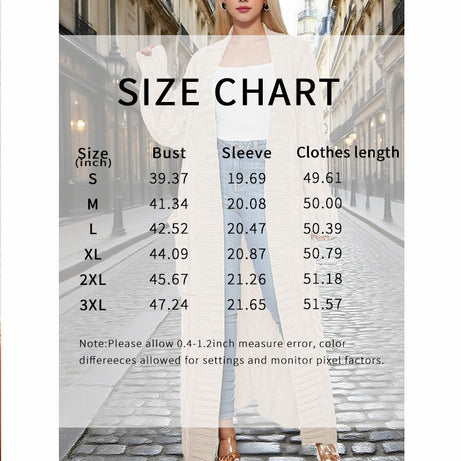 Women's Long Cardigan With Pockets - Spring Fall Open Front Duster Coat Sweater