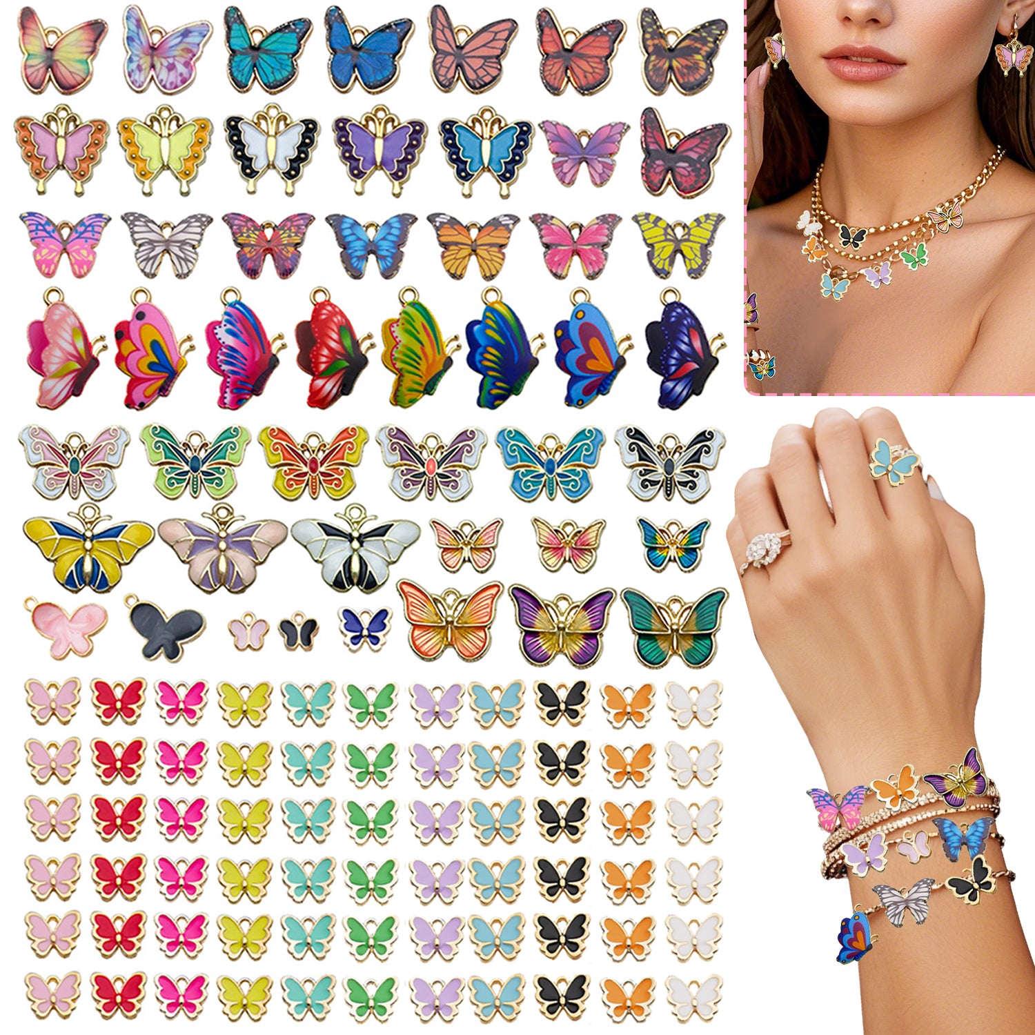 126 Pcs Butterfly Charms