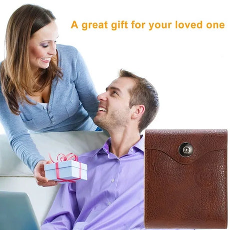 Men's Wallet PU Leather Bifold Purse Slim RFID Blocking Card Holder