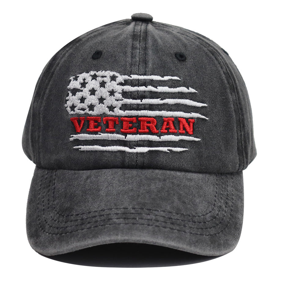 USA Patriotic Military Hat,Distressed Veteran Army Hat For Men Women, Adjustable Embroidered Wash Cotton Baseball Cap