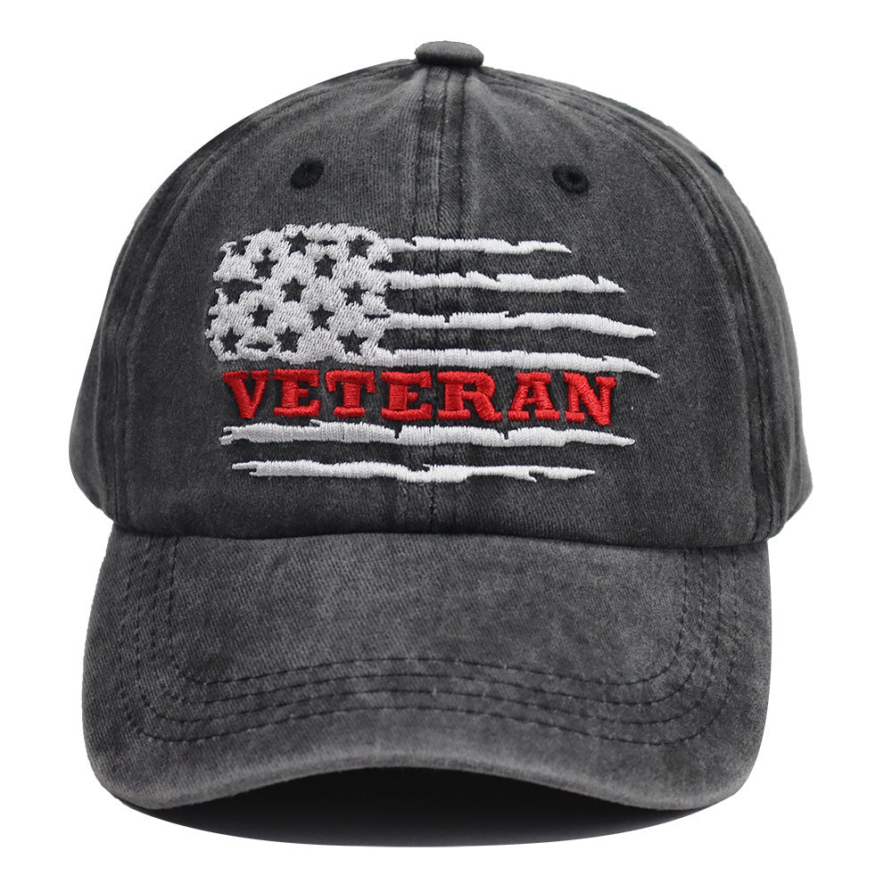 USA Patriotic Military Hat,Distressed Veteran Army Hat For Men Women, Adjustable Embroidered Wash Cotton Baseball Cap