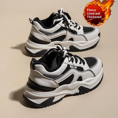 Fashionable Thick-soled Lightweight Women's Athletic Casual Shoes With Soft Soles