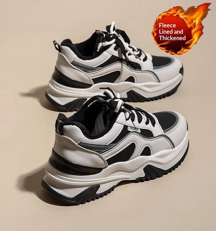 Fashionable Thick-soled Lightweight Women's Athletic Casual Shoes With Soft Soles