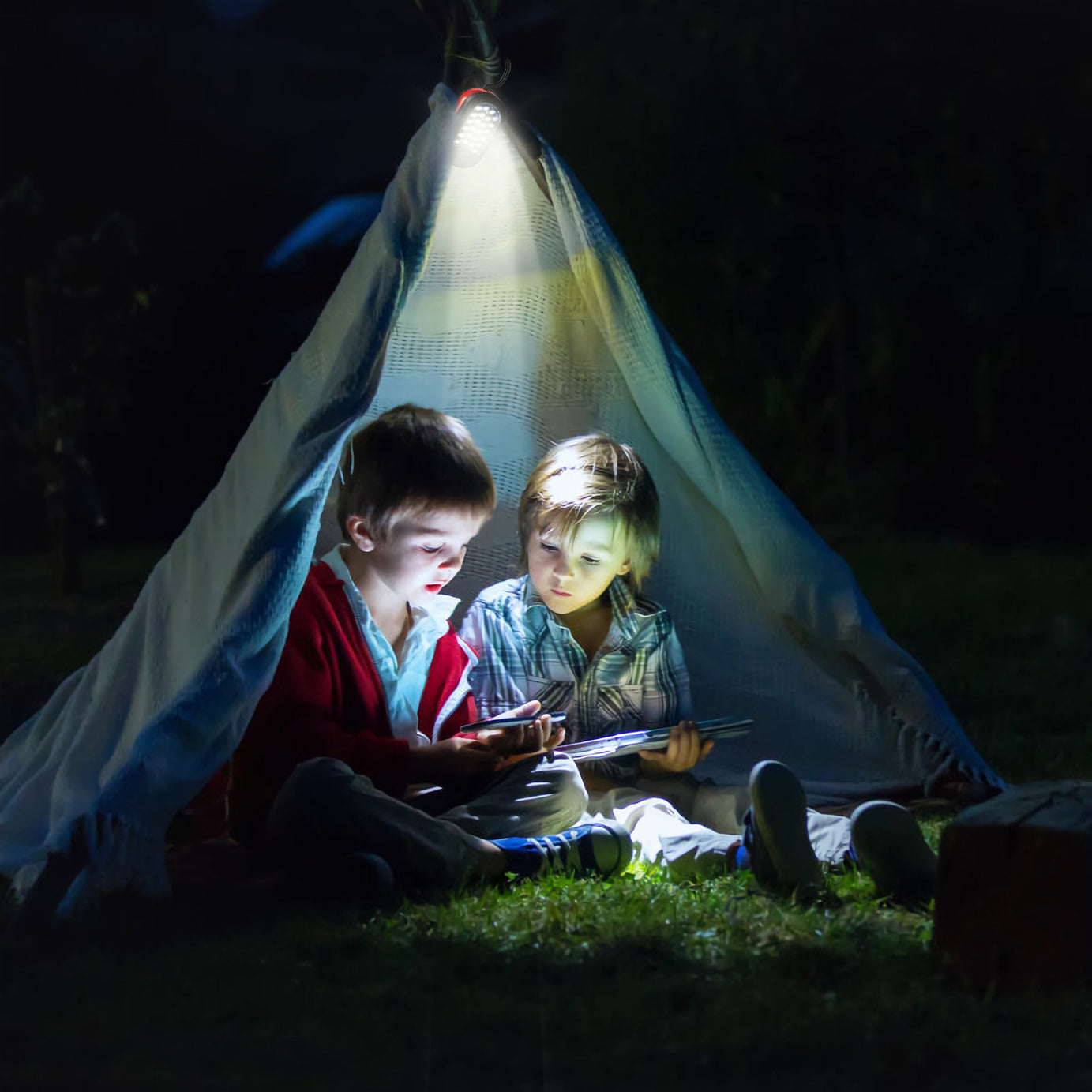 1Pc Magnetic LED Work Light With Hook Compact Flashlight For Camping Hiking Emergency