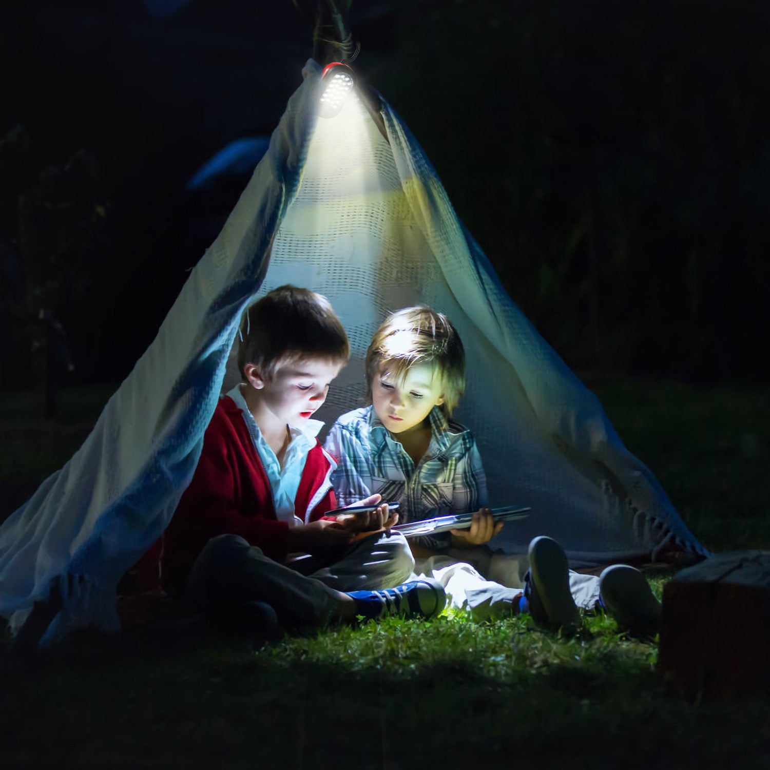 1Pc Magnetic LED Work Light With Hook Compact Flashlight For Camping Hiking Emergency