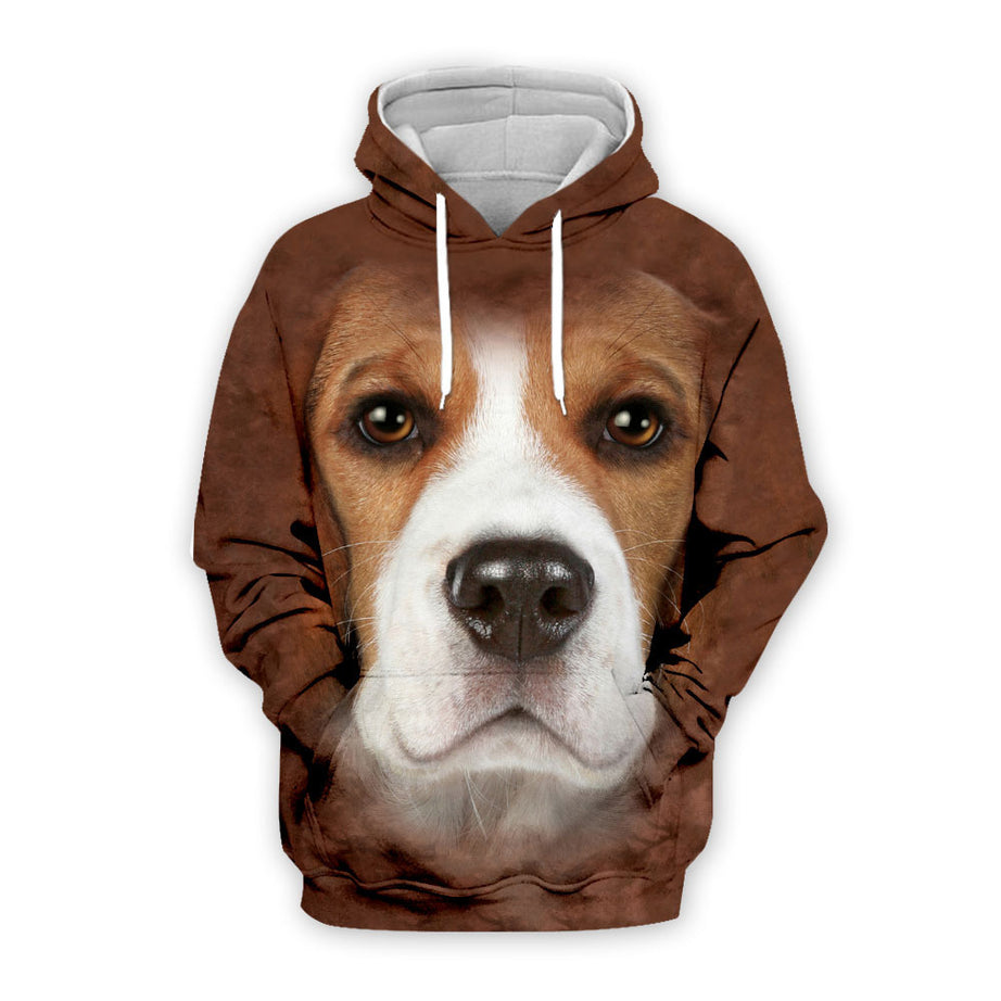 Digital Dog Cute Expression Printed Loose Couple