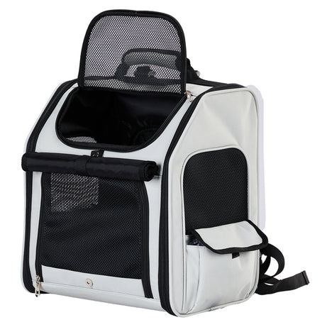 Pet Carrier Backpack, Expandable Cat Dog Carrier With Back Extension, Breathable Mesh Travel Backpack For Small Dogs Cats, Soft-Sided Pet Backpack Holds Up To 26 Lbs