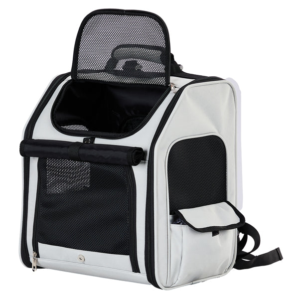 Pet Carrier Backpack, Expandable Cat Dog Carrier With Back Extension, Breathable Mesh Travel Backpack For Small Dogs Cats, Soft-Sided Pet Backpack Holds Up To 26 Lbs