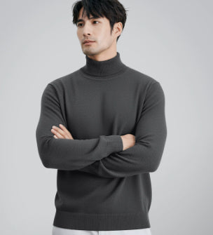 Mens Casual Turtleneck Sweaterthermal Base Layer Knit For Fall And Winter