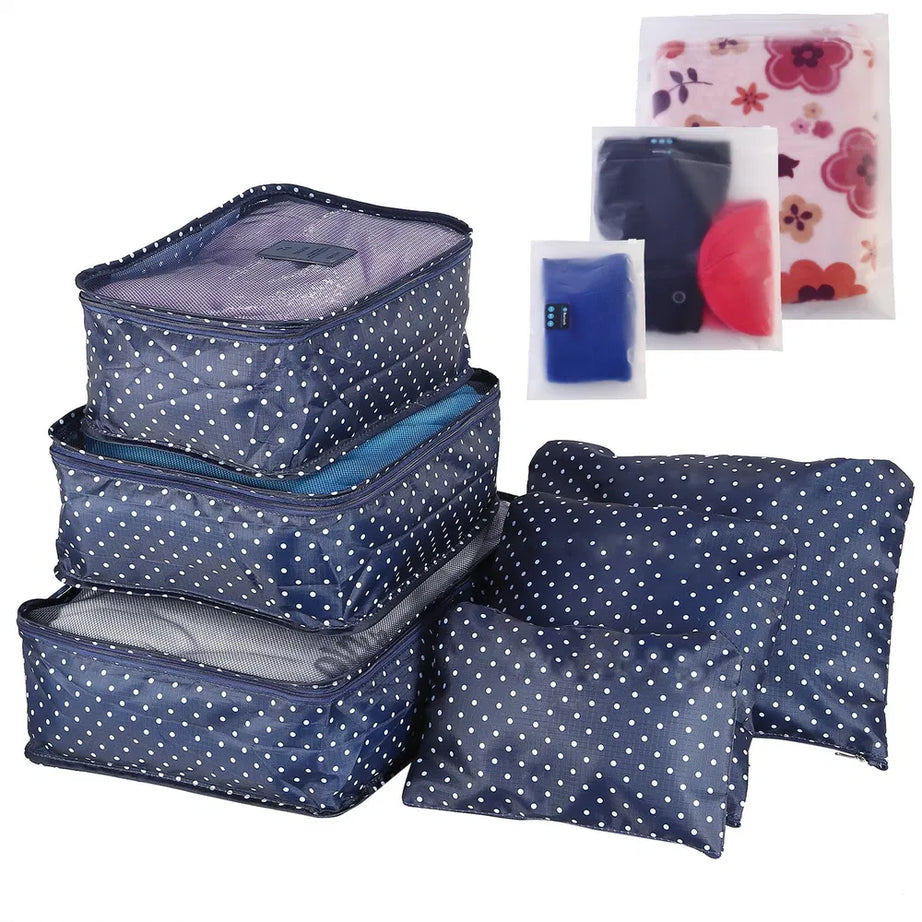 9Pcs Set Clothes Storage Bags Water-Resistant Travel Luggage Organizer Clothing Packing Cubes For Blouse Hosiery Stocking Underwear